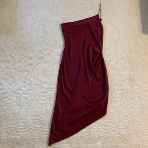 Stunning asymmetric one shoulder dress